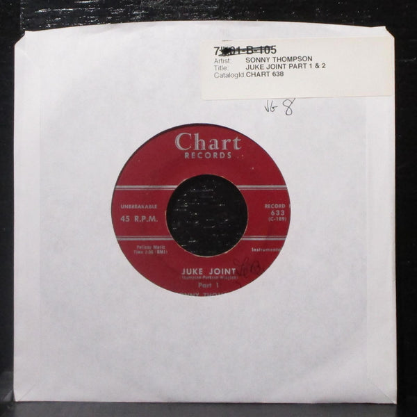 Sonny Thompson - Juke Joint 7" VG Vinyl 45 Chart 633 USA 1956 - Shuga Records