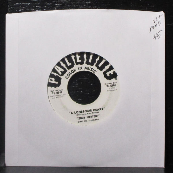 Teddy Mertens - A Lonesome Heart / Sunset Prayer 7" VG+ Promo Vinyl 45 Palette - Shuga Records