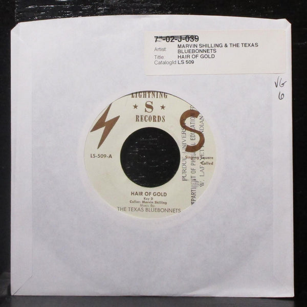 Marvin Shilling & Texas Bluebonnets - Hair Of Gold 7" VG Vinyl 45 Lightning USA - Shuga Records