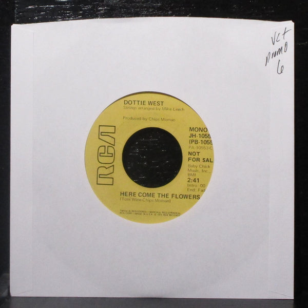 Dottie West - Here Come The Flowers 7" VG+ Promo Vinyl 45 RCA JH-10553 USA 1976 - Shuga Records