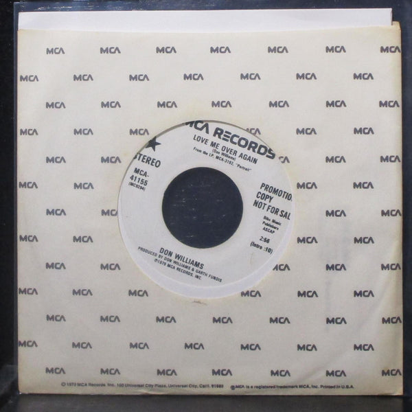 Don Williams - Love Me Over Again 7" VG+ Promo Vinyl 45 MCA-41155 USA 1979 - Shuga Records
