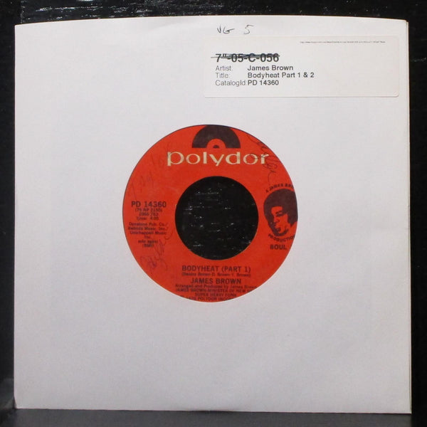 James Brown - Bodyheat 7" VG Vinyl 45 Polydor PD 14360 USA 1976 - Shuga Records