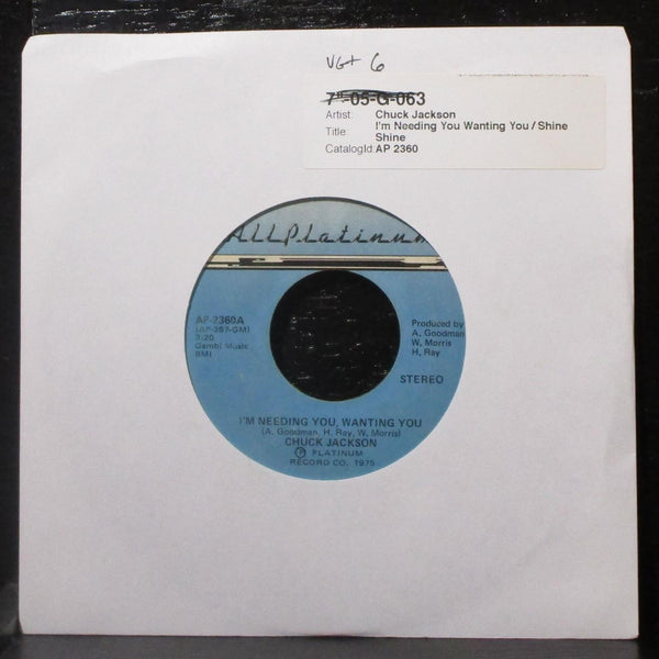 Chuck Jackson - I'm Needing You, Wanting You 7" VG+ Vinyl 45 AP-2360 USA 1975 - Shuga Records