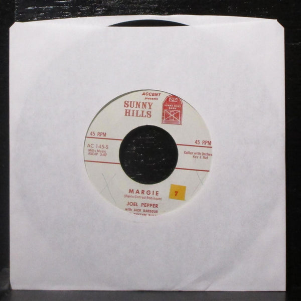 Joel Pepper, Jack Barbour & Rhythm Rustlers - Margie 7" VG Vinyl 45 Sunny Hills - Shuga Records