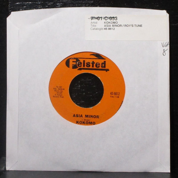 Kokomo - Asia Minor / Roy's Tune 7" VG+ Vinyl 45 Felsted 45-8612 USA 1961 - Shuga Records
