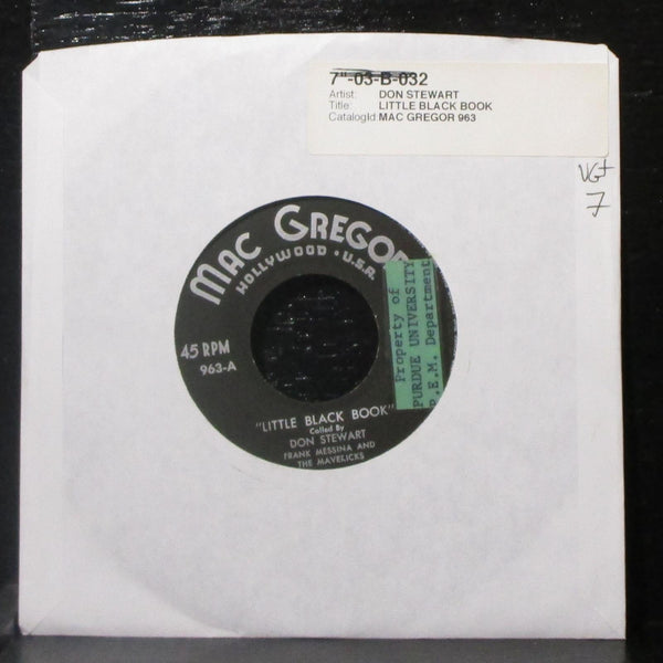 Don Stewart, Frank Messina & The Mavericks - Little Black Book 7" VG+ Vinyl 45 - Shuga Records
