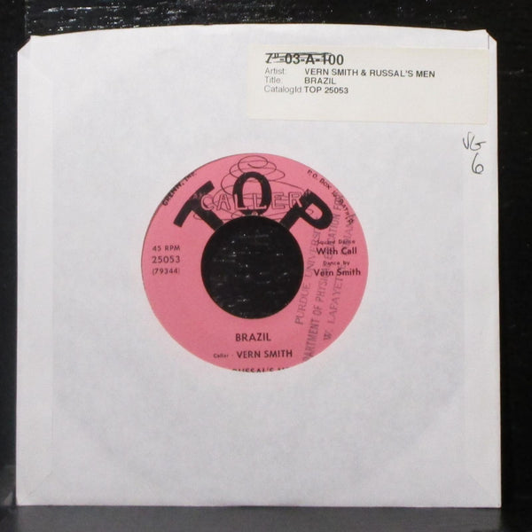 Vern Smith & Russal's Men - Brazil 7" VG Vinyl 45 Top Caller 25053 USA - Shuga Records