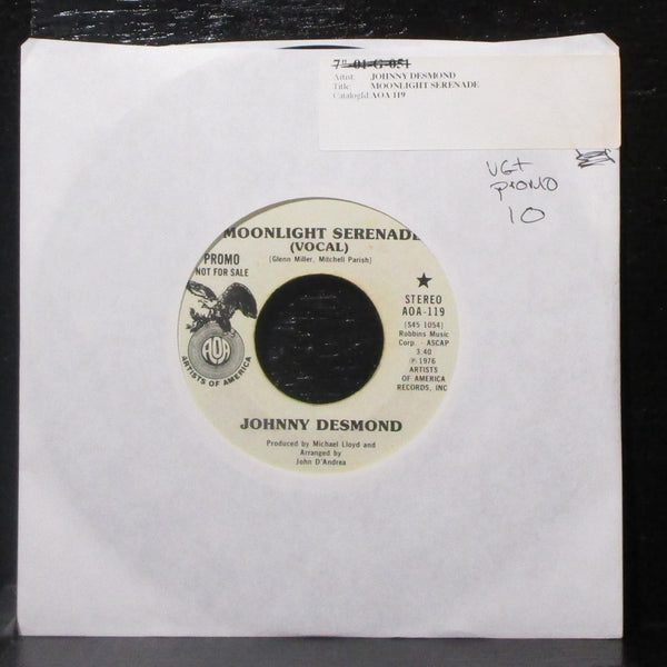 Johnny Desmond - Moonlight Serenade 7" VG+ Promo Vinyl 45 AOA-119 USA 1976 - Shuga Records