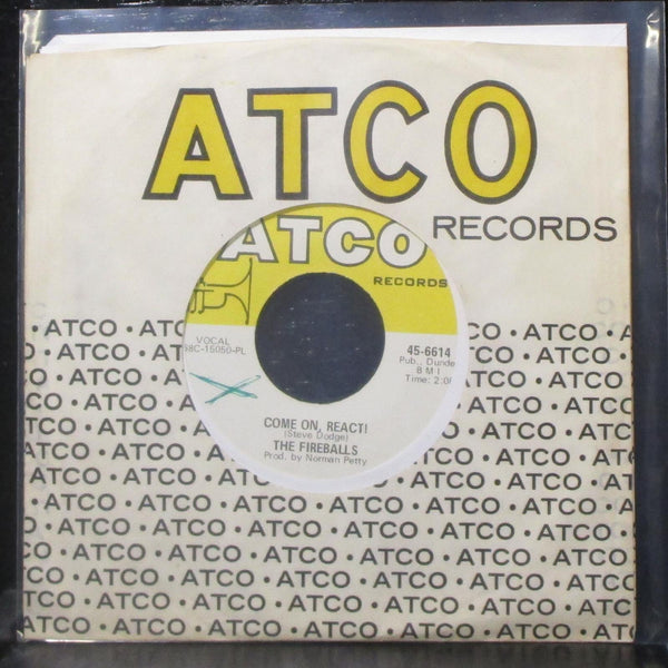 The Fireballs - Come On, React! / Woman, Help Me! 7" VG+ Vinyl 45 ATCO 45-6614 - Shuga Records