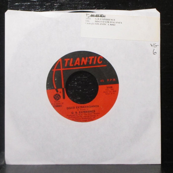 G. B. Experience - Disco Extravaganza 7" VG Vinyl 45 Atlantic 3508 USA 1978 - Shuga Records