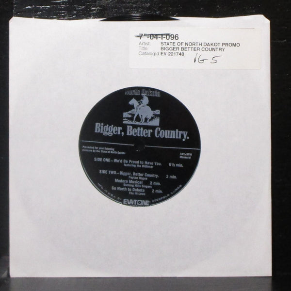 Various Artists - Bigger, Better Country. EP 7" VG Vinyl 33 Eva-Tone EV 221748 - Shuga Records