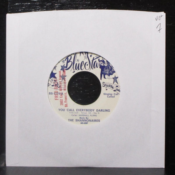 Marshall Flippo & The Shannonaires - You Call Everybody Darling 7" VG+ Vinyl 45 - Shuga Records