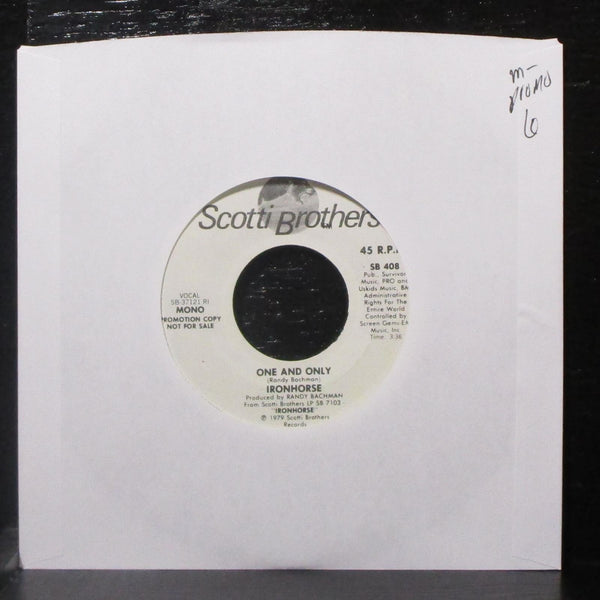 Ironhorse - One And Only 7" Mint- Promo Vinyl 45 Scotti Bros. SB 408 USA 1979 - Shuga Records