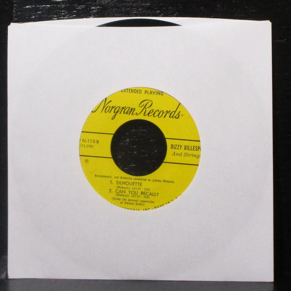 Dizzy Gillespie - Dizzy And Strings Vol. 2 7" VG+ Vinyl 45 Norgan EP N-115 USA - Shuga Records