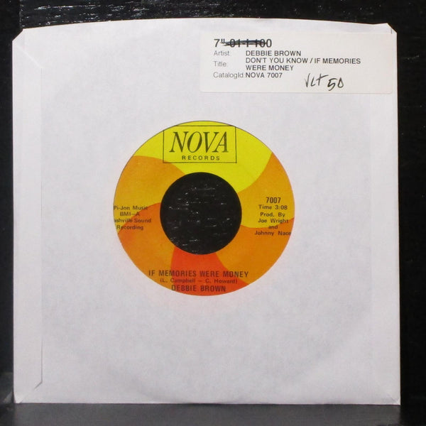 Debbie Brown - If Memories Were Money / Don't You Know 7" VG+ Vinyl 45 Nova 7007 - Shuga Records