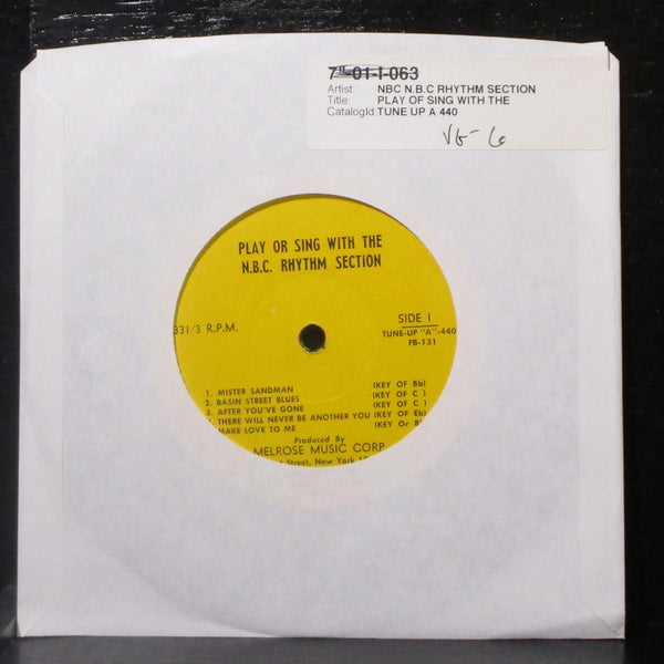 Play Or Sing With The N.B.C. Rhythm Section EP 7" VG- Vinyl 45 Melrose FB-131 - Shuga Records