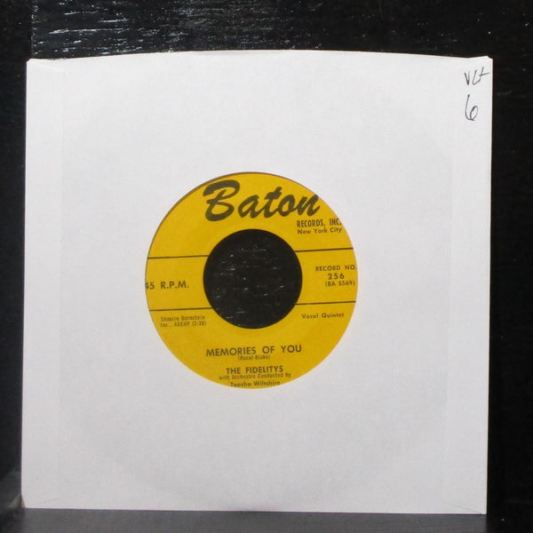 The Fidelitys - Memories Of You / Can't You Come Out 7" VG+ Vinyl 45 Baton 256 - Shuga Records