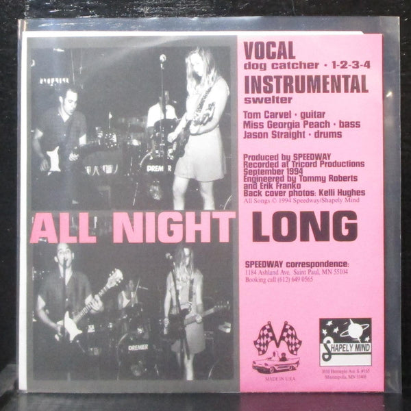 Speedway - All Night Long EP 7" Mint- Vinyl 45 Shapely Mind SM-001 USA 1993 - Shuga Records