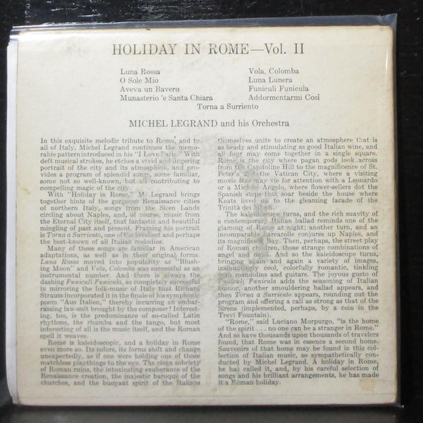 Michel Legrand - Holiday In Rome - Vol. II EP 2x7" VG Vinyl 45 Columbia B-498 - Shuga Records