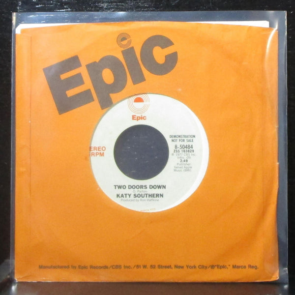 Katy Southern - Two Doors Down 7" VG+ Promo Vinyl 45 Epic 8-50484 USA 1977 - Shuga Records
