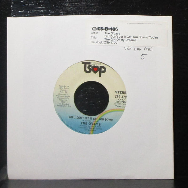 The O'Jays - Girl, Don't Let It Get You Down 7" VG+ Vinyl 45 TSOP ZS9 4790 USA - Shuga Records