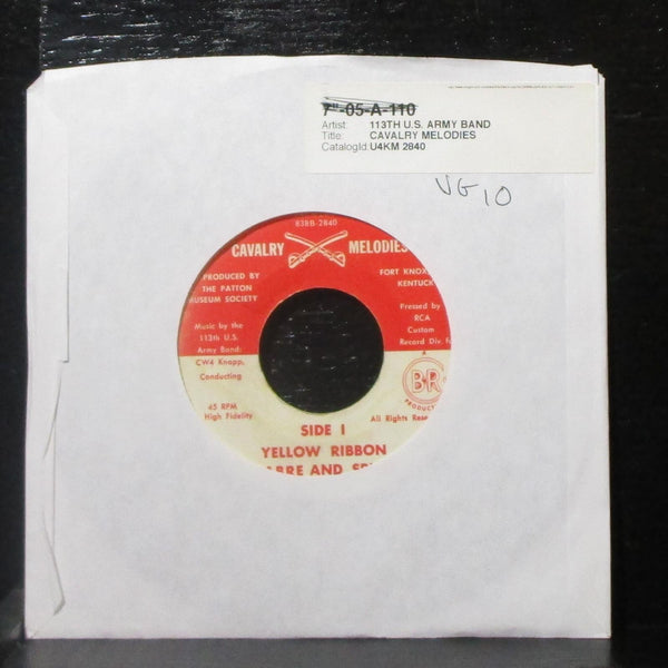 The 113th U.S. Army Band - Cavalry Melodies EP 7" VG Vinyl 45 RCA Custom - Shuga Records