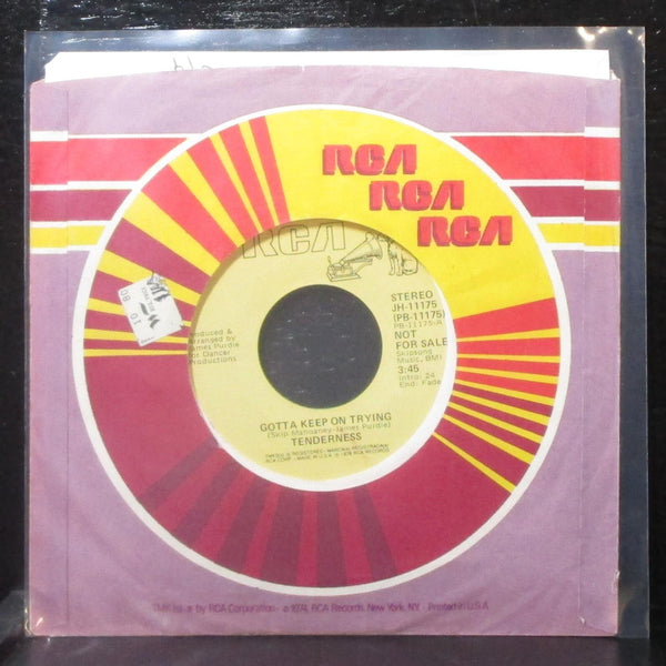 Tenderness - Gotta Keep On Trying 7" VG Promo Vinyl 45 RCA JH-11175 USA 1978 - Shuga Records