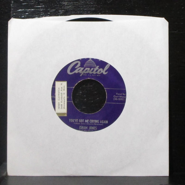 Isham Jones - The One I Love / You've Got Me Crying Again 7" VG+ Vinyl 45 F15595 - Shuga Records