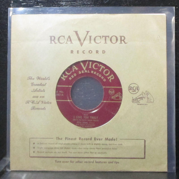 Allan Jones - I Love You Truly / Just A Wearyin' For You 7" VG+ Red Vinyl 45 RCA - Shuga Records