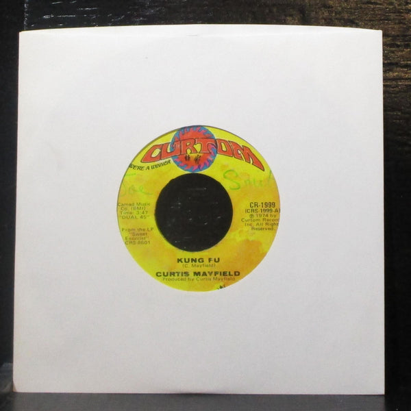 Curtis Mayfield - Kung Fu / Right On For The Darkness 7" VG+ Vinyl 45 Curtom USA - Shuga Records