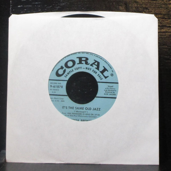 Teresa Brewer - Born To Love 7" VG+ Promo Vinyl 45 Coral 9-61878 USA 1957 - Shuga Records