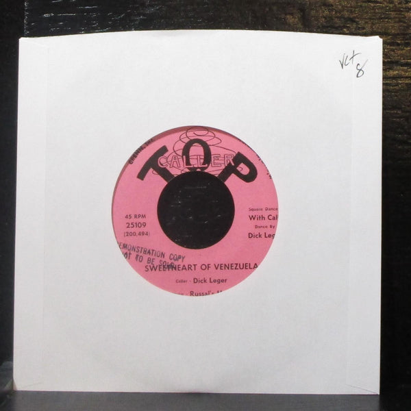 Dick Leger & Russal's Men - Sweetheart Of Venezuela 7" VG+ Vinyl 45 Top Caller - Shuga Records