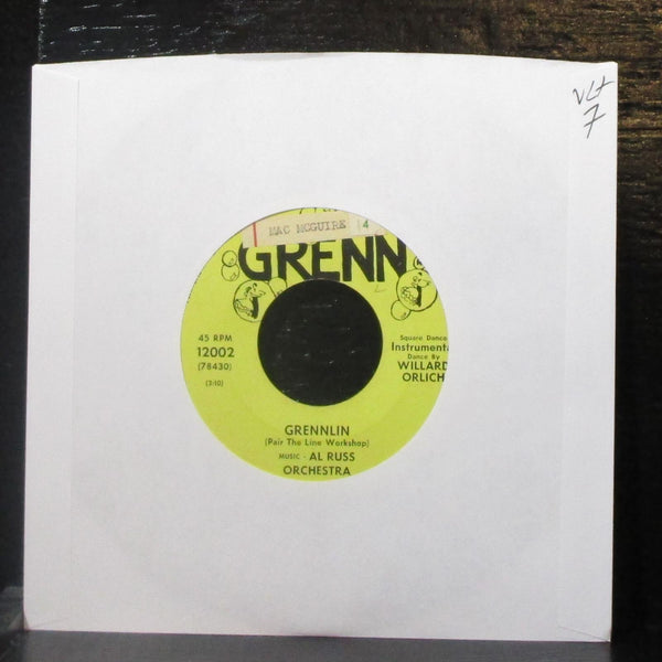 Al Russ Orchestra - Grennlin / Catie M 7" VG+ Vinyl 45 Grenn 12002 USA - Shuga Records
