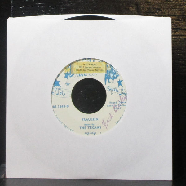 The Texans - Rose Room / Fraulein 7" VG Vinyl 45 Blue Star BS-1645 USA - Shuga Records