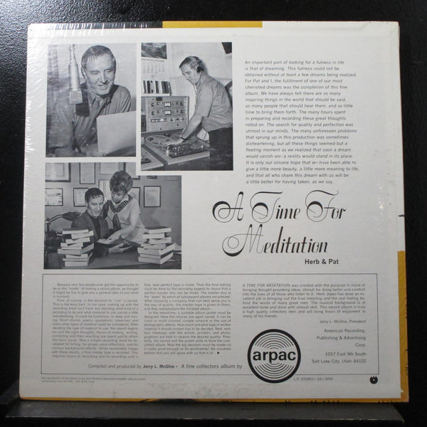 Herb Jepko - Presents: A Time For Meditation LP New Sealed Vinyl Record - Shuga Records