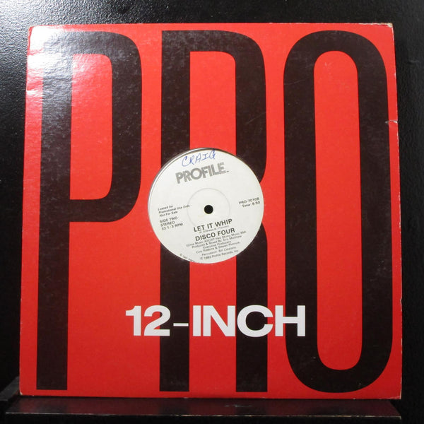 Disco Four - Whip Rap / Let It Whip LP VG+ PRO-7010 Promo 1982 USA Vinyl Record - Shuga Records