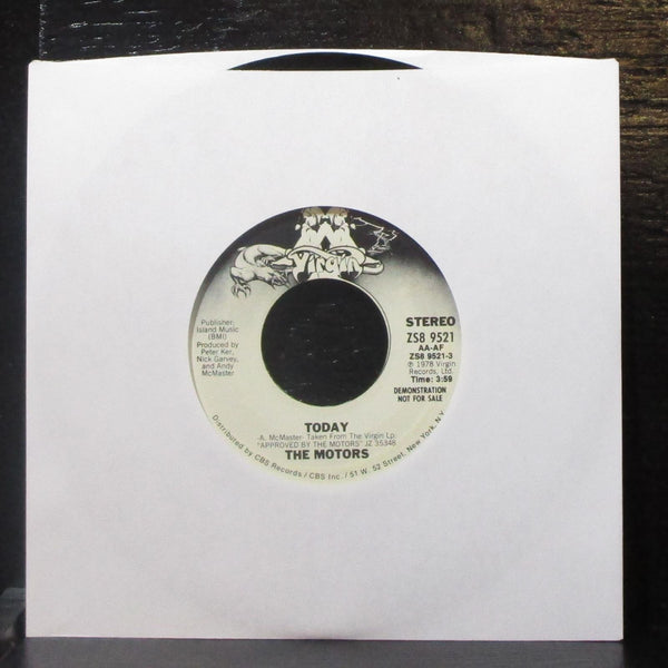 The Motors - Today / The Hustler 7" Mint- Promo Vinyl 45 Virgin ZS8 9521 USA - Shuga Records