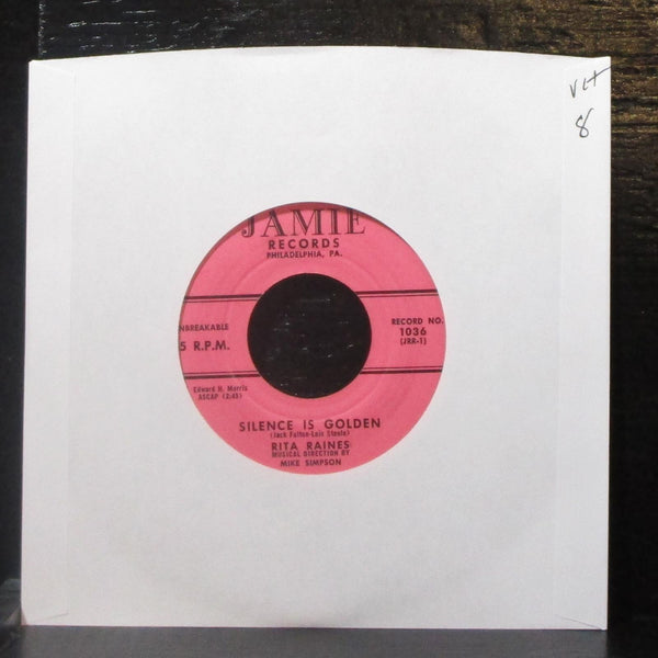 Rita Raines - Silence Is Golden / Someone Else 7" VG+ Vinyl 45 Jamie 1036 USA - Shuga Records