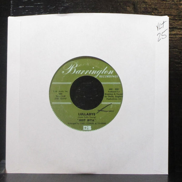 Just Rita - Lullabye / This Must Be Love 7" VG+ Vinyl 45 Barrington ABR-5001 USA - Shuga Records