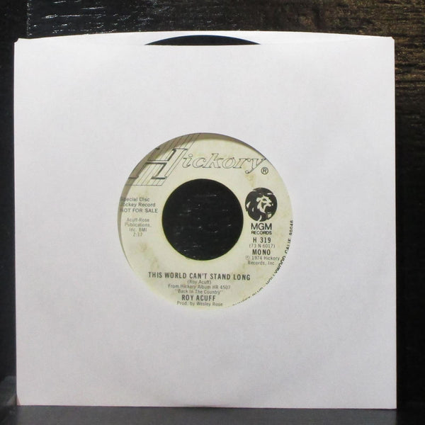 Roy Acuff - Old Time Sunshine Song 7" VG Promo Vinyl 45 Hickory H 319 USA - Shuga Records