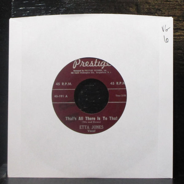 Etta Jones - That's All There Is To That / Canadian Sunset 7" VG Vinyl 45-191 - Shuga Records