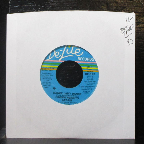 Crown Heights Affair - Dance Lady Dance 7" VG+ Promo Vinyl 45 De-Lite DE-912 USA - Shuga Records
