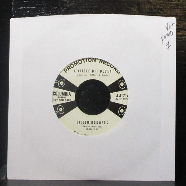 Eileen Rodgers - A Little Bit Bluer 7" VG+ Promo Vinyl 45 Columbia 4-41214 USA - Shuga Records