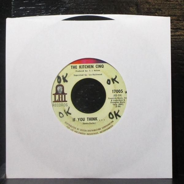 The Kitchen Cinq - Ride The Wind / If You Think 7" VG Vinyl 45 LHI 17005 USA - Shuga Records