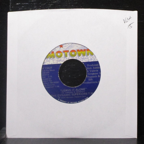 The Dynamic Superiors T.M. - Leave It Alone / One-Nighter 7" VG+ Vinyl 45 Motown - Shuga Records