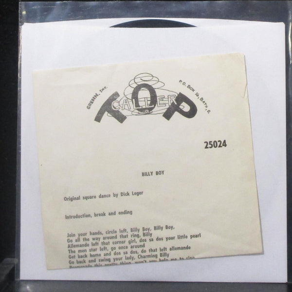Dick Leger & Russal's Men - Billy Boy 7" VG+ Vinyl 45 Top Caller 25024 w/Cue - Shuga Records