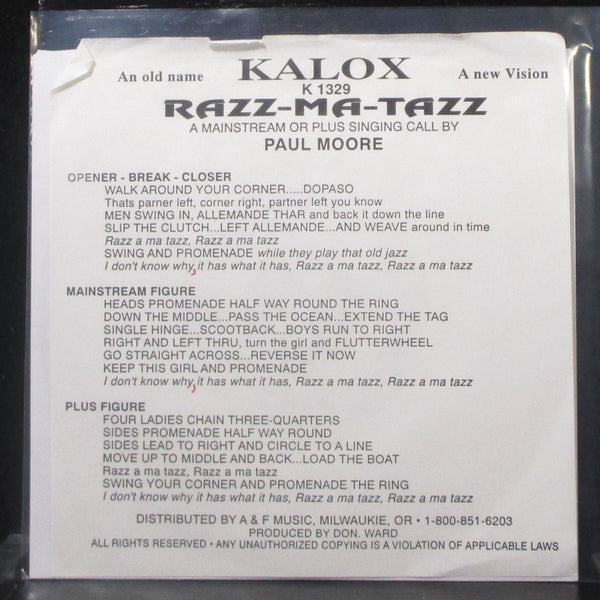 Paul Moore & Kalox - Razz-Ma-Tazz 7" Mint- Vinyl 45 Kalox 1329 USA - Shuga Records