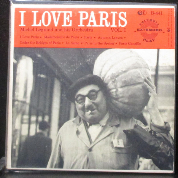 Michel Legrand - I Love Paris - Vol. 1 EP 2x7" Vinyl 45 Columbia B-441 USA - Shuga Records