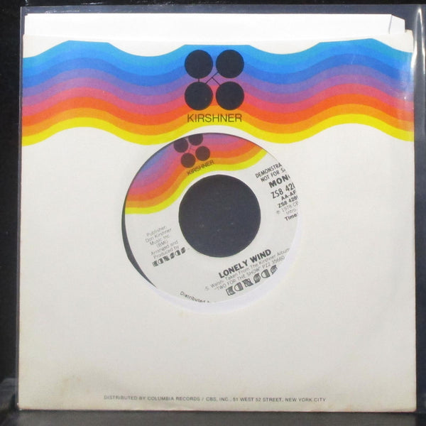 Kansas - Lonely Wind 7" Mint- Promo Vinyl 45 Kirshner ZS8 4280 USA 1978 - Shuga Records