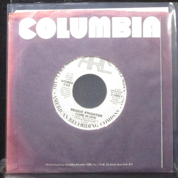 Reggie Knighton - Clone In Love 7" Mint- Promo Vinyl 45 ARC 3-10917 USA 1978 - Shuga Records